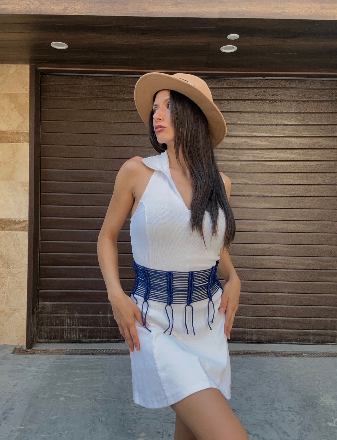 Women's Corset Waist Belt with Lace-Up Ties | Wide Belt for Blazers & Shirts "SANTORINI" I VA