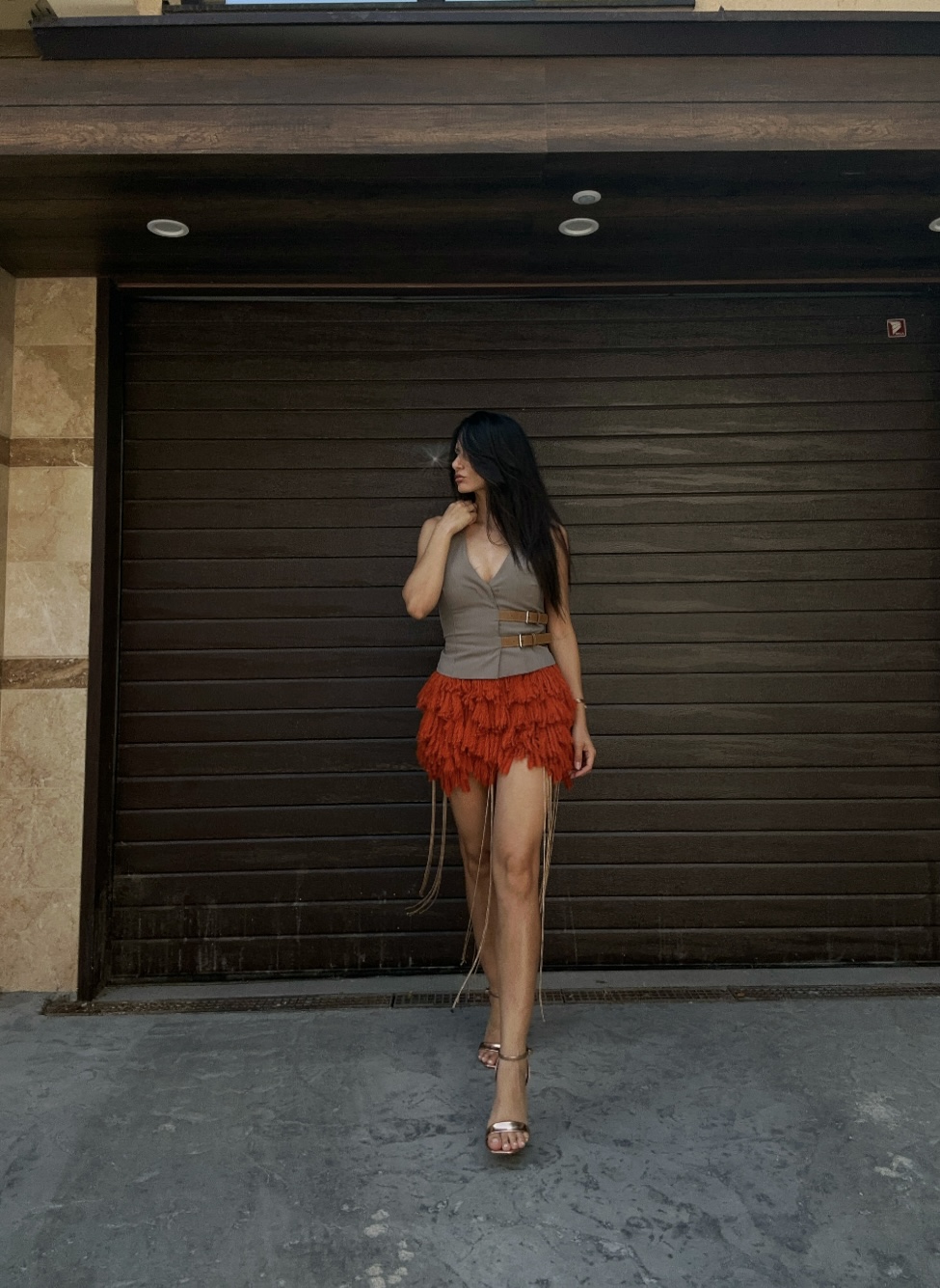 Tiered Fringe Mini Skirt CHIC | VA